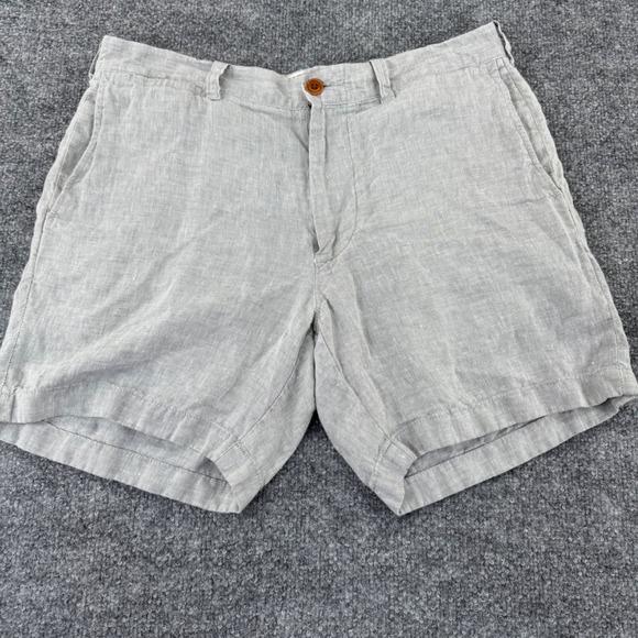 J.Crew Other - J. Crew Stanton Baird McNutt Irish 100% Linen Shorts Mens 33 Gray Summer Coastal